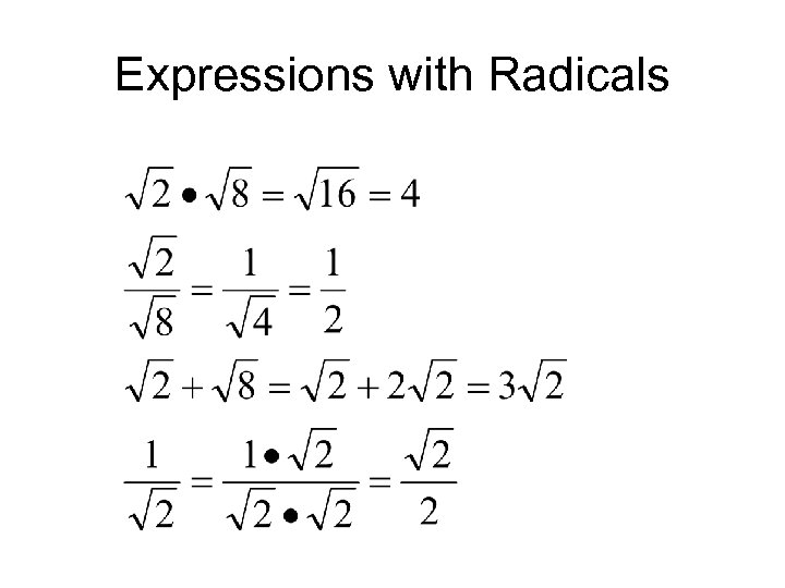 Expressions with Radicals 