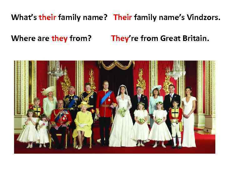 What’s their family name? Their family name’s Vindzors. Where are they from? They’re from