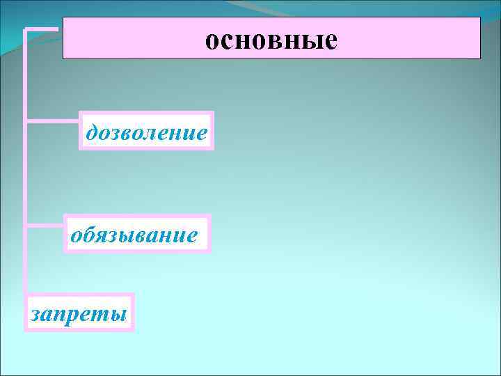 основные дозволение обязывание запреты 