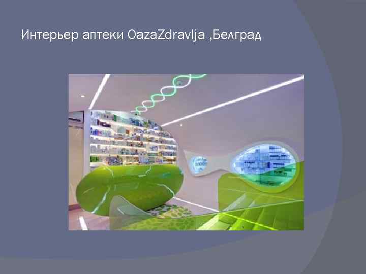 Интерьер аптеки Oaza. Zdravlja , Белград 