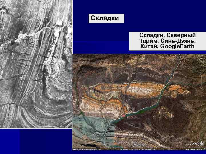 Складки. Северный Тарим. Синь-Дзянь. Китай. Google. Earth 