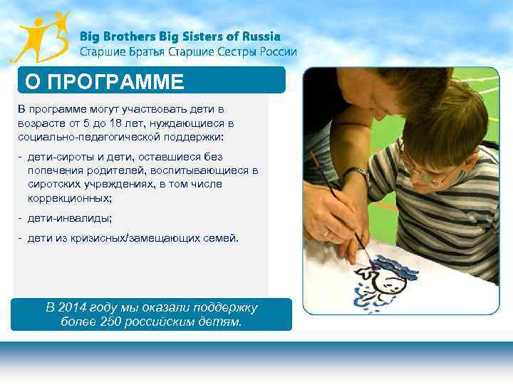 О ПРОГРАММЕ В программе могут участвовать дети в возрасте от 5 до 18 лет,