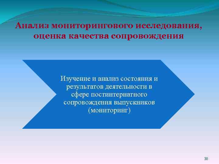 Анализ мониторингового исследования, оценка качества сопровождения Изучение и анализ состояния и результатов деятельности в