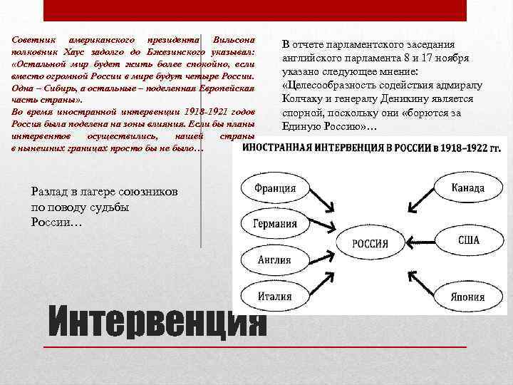 Советник американского президента Вильсона полковник Хаус задолго до Бжезинского указывал: «Остальной мир будет жить