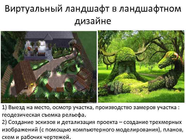 Виртуальный ландшафт в ландшафтном дизайне 1) Выезд на место, осмотр участка, производство замеров участка