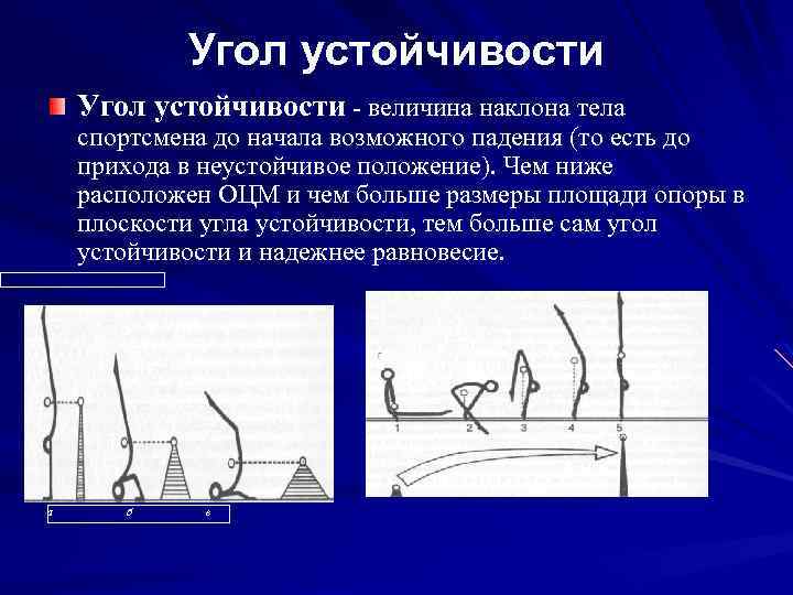 Угол наклона тела. Угол устойчивости. Угол устойчивости в биомеханике. Угол устойчивости характеризует. Углы устойчивости анатомия.