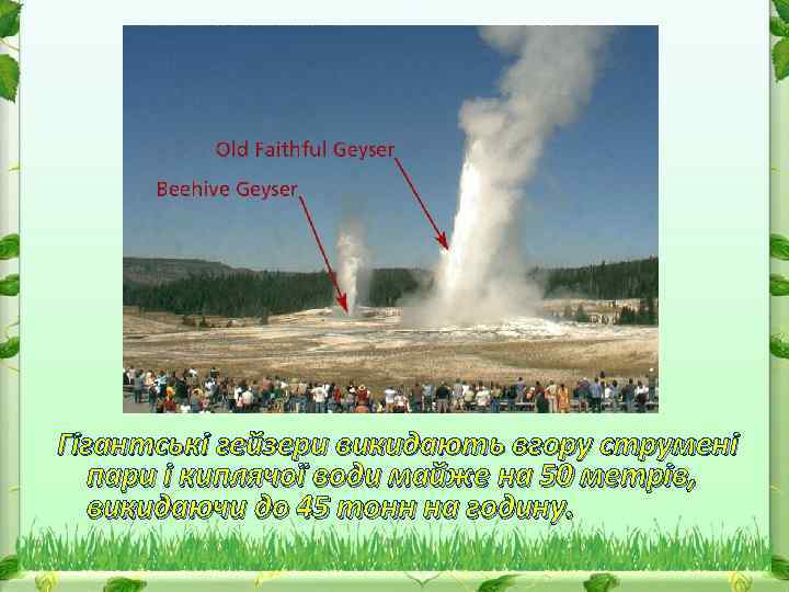 Гігантські гейзери викидають вгору струмені пари і киплячої води майже на 50 метрів, викидаючи