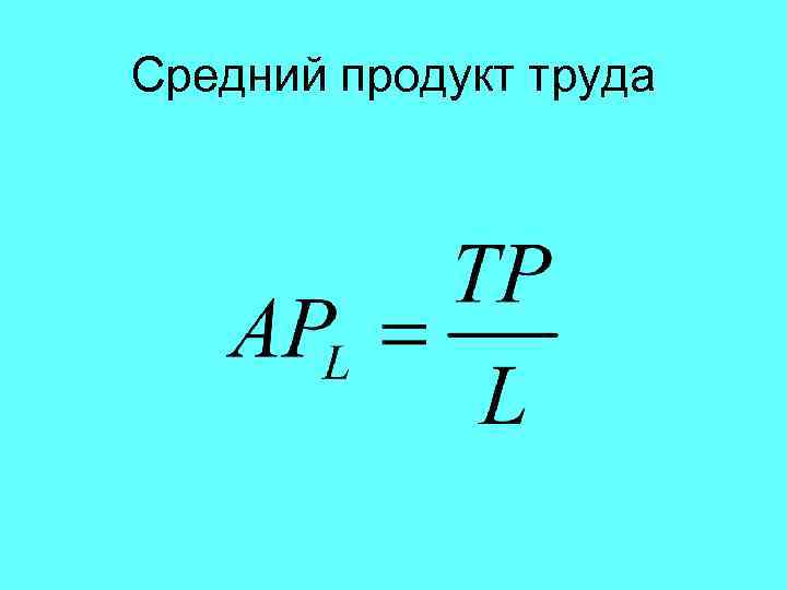 Средний продукт труда 