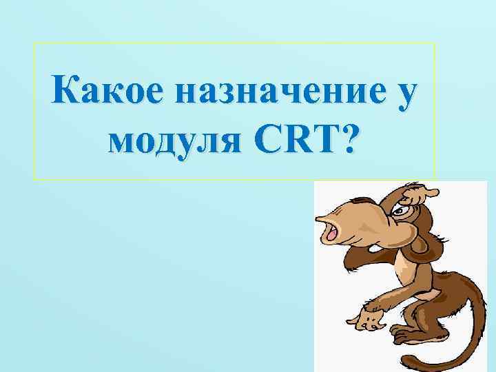 Какое назначение у модуля CRT? 14. 02. 2018 