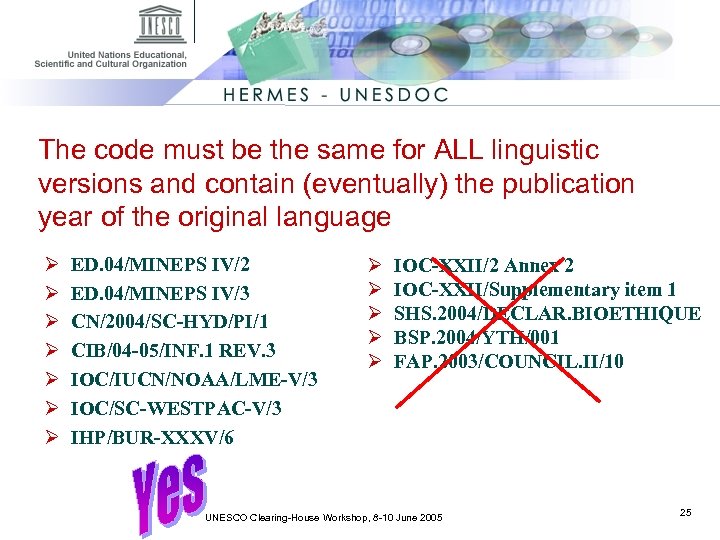 The code must be the same for ALL linguistic versions and contain (eventually) the