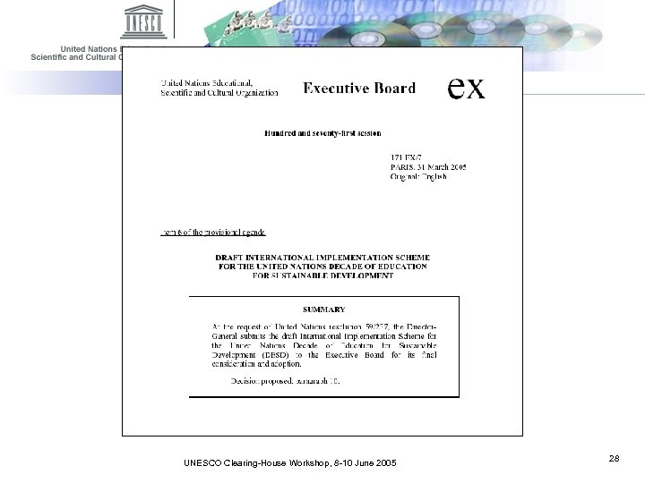 The ideal title page contains: • ED/2005/…/RP/8 • Language of the original • Title