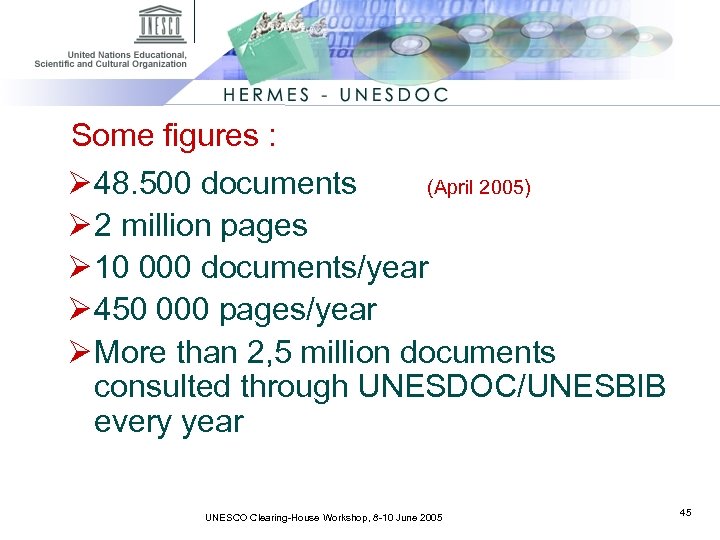 Some figures : Ø 48. 500 documents (April 2005) Ø 2 million pages Ø