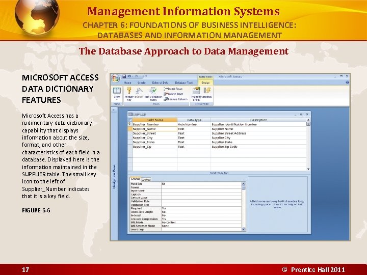 Management Information Systems CHAPTER 6: FOUNDATIONS OF BUSINESS INTELLIGENCE: DATABASES AND INFORMATION MANAGEMENT The