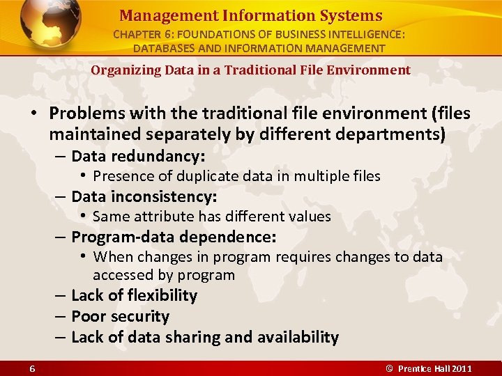 Management Information Systems CHAPTER 6: FOUNDATIONS OF BUSINESS INTELLIGENCE: DATABASES AND INFORMATION MANAGEMENT Organizing