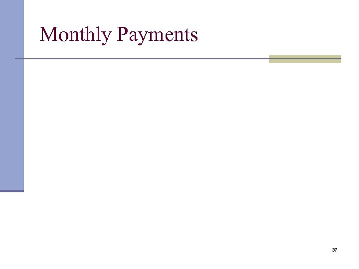 Monthly Payments 37 