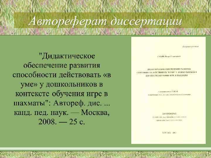 Автореферат диссертации 