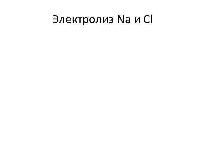 Электролиз Na и Cl 