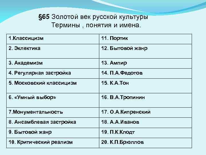 Информационно творческий проект по истории 9 класс золотой век русской культуры