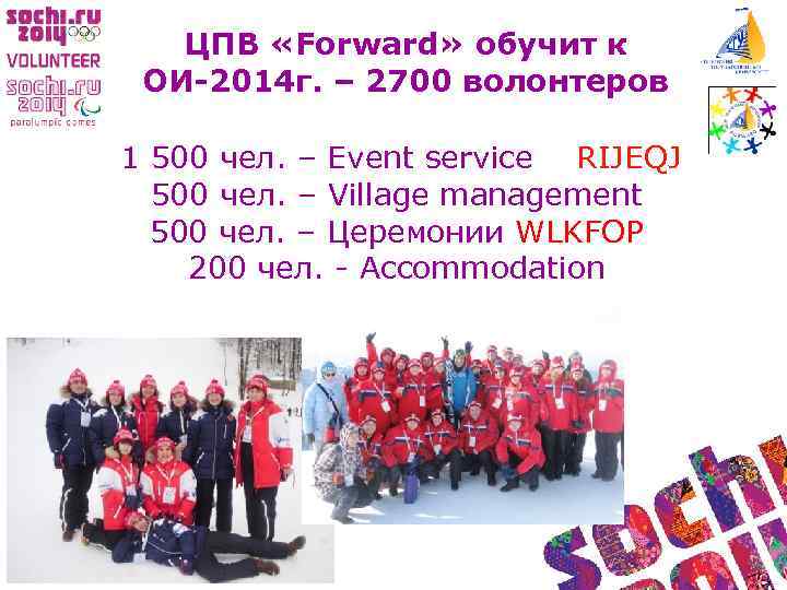 ЦПВ «Forward» обучит к ОИ-2014 г. – 2700 волонтеров 1 500 чел. – Event