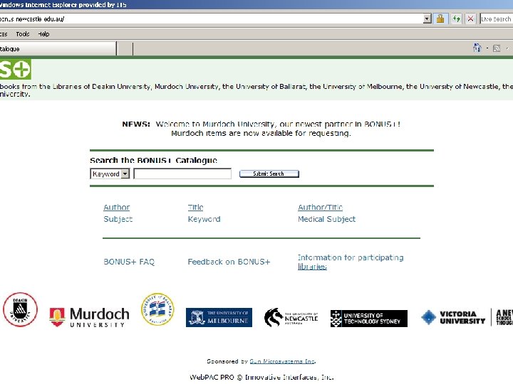 Accessing books from other Universities – use BONUS 