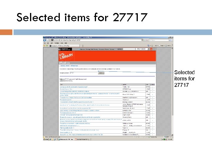 Selected items for 27717 