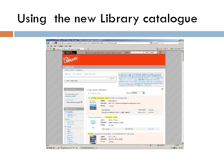 Using the new Library catalogue 