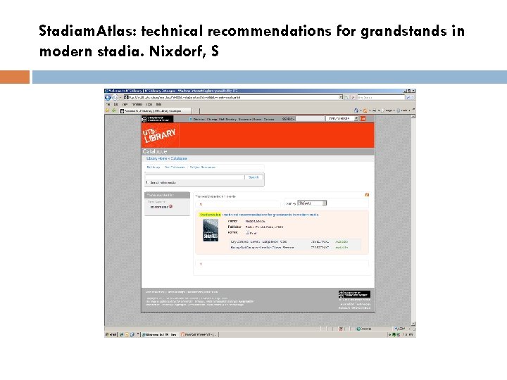 Stadiam. Atlas: technical recommendations for grandstands in modern stadia. Nixdorf, S 