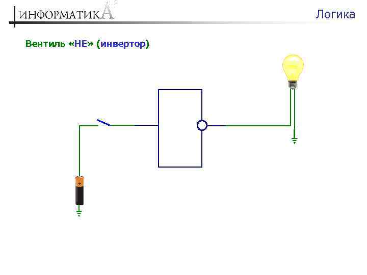 Логика Вентиль «НЕ» (инвертор) 