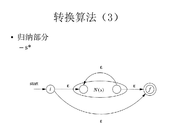 转换算法（3） • 归纳部分 – s* 