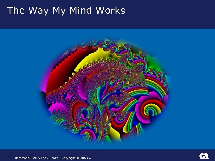 The Way My Mind Works 3 December 8, 2009 The 7 Habits Copyright ©