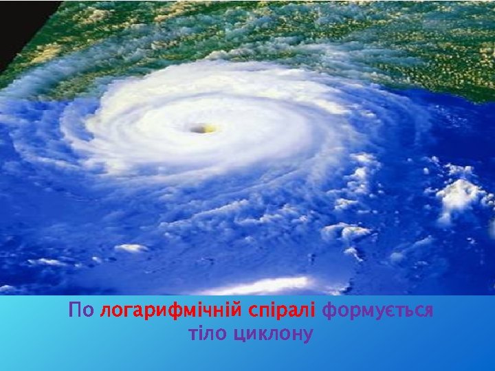 По логарифмічній спіралі формується тіло циклону 