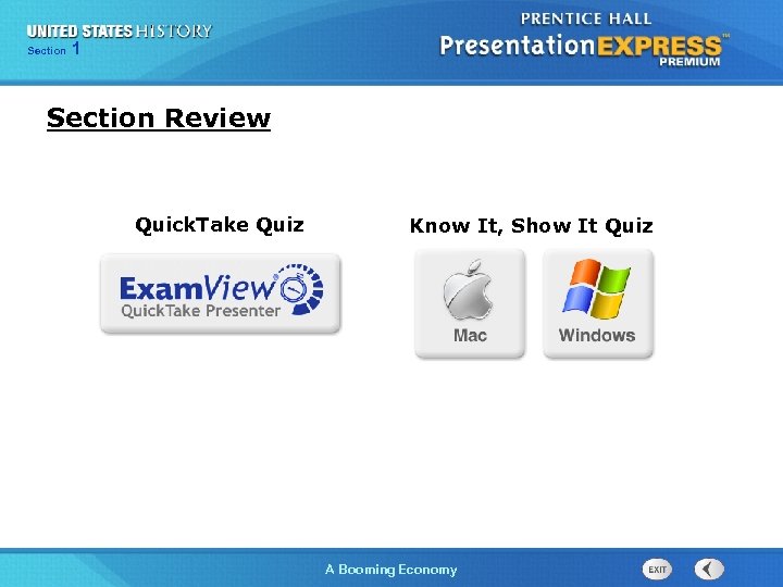 125 Section Chapter Section 1 Section Review Quick. Take Quiz Know It, Show It