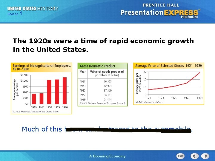 125 Section Chapter Section 1 The 1920 s were a time of rapid economic