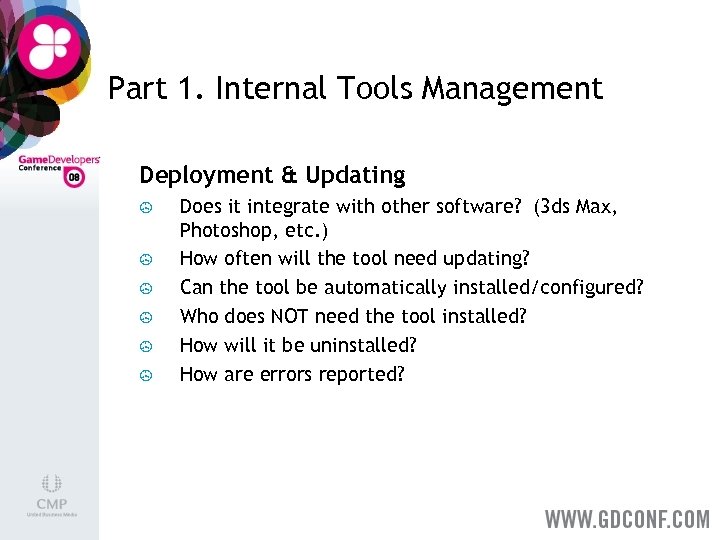 Part 1. Internal Tools Management Deployment & Updating > > > Does it integrate