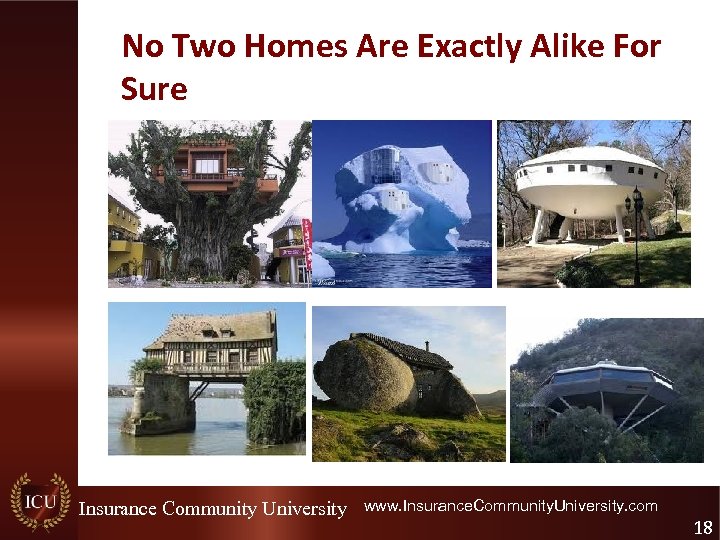 No Two Homes Are Exactly Alike For Sure Insurance Community University www. Insurance. Community.