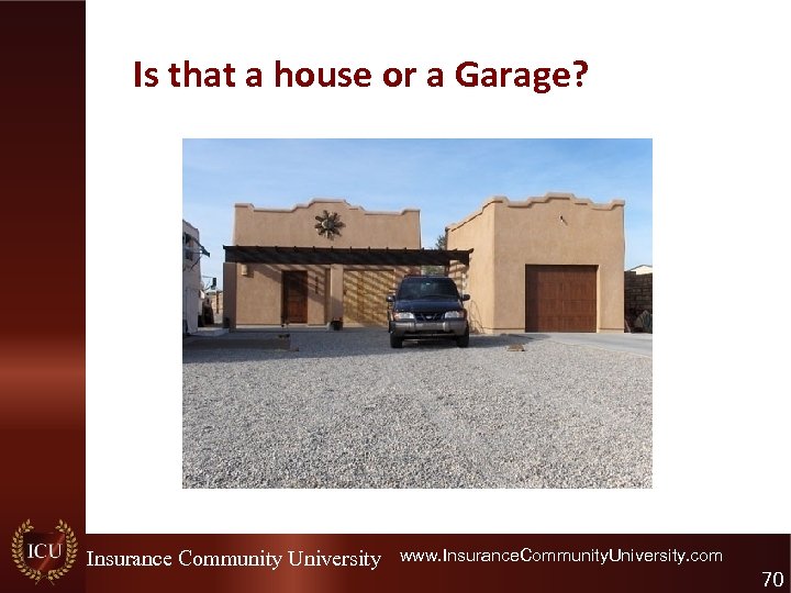 Is that a house or a Garage? Insurance Community University www. Insurance. Community. University.