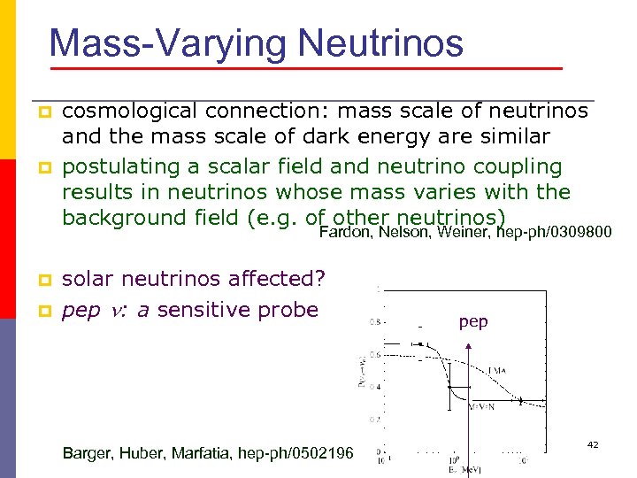 Mass-Varying Neutrinos p p cosmological connection: mass scale of neutrinos and the mass scale