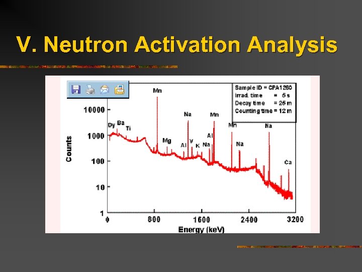 V. Neutron Activation Analysis 