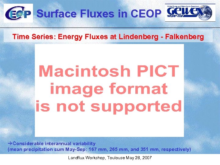 Surface Fluxes in CEOP Time Series: Energy Fluxes at Lindenberg - Falkenberg àConsiderable interannual