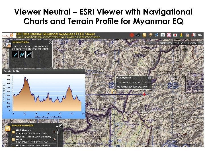 Viewer Neutral – ESRI Viewer with Navigational Charts and Terrain Profile for Myanmar EQ