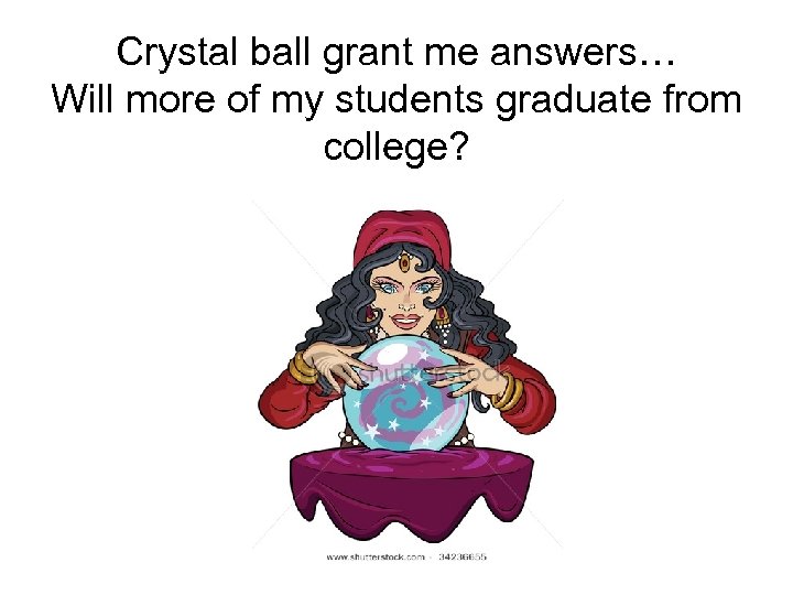 Crystal ball grant me answers… Will more of my students graduate from college? 