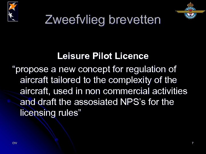 Zweefvlieg brevetten Leisure Pilot Licence “propose a new concept for regulation of aircraft tailored