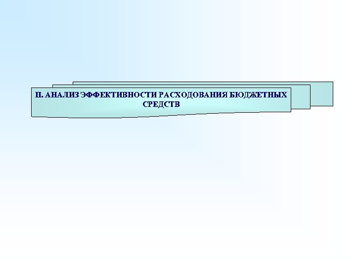 II. АНАЛИЗ ЭФФЕКТИВНОСТИ РАСХОДОВАНИЯ БЮДЖЕТНЫХ СРЕДСТВ 