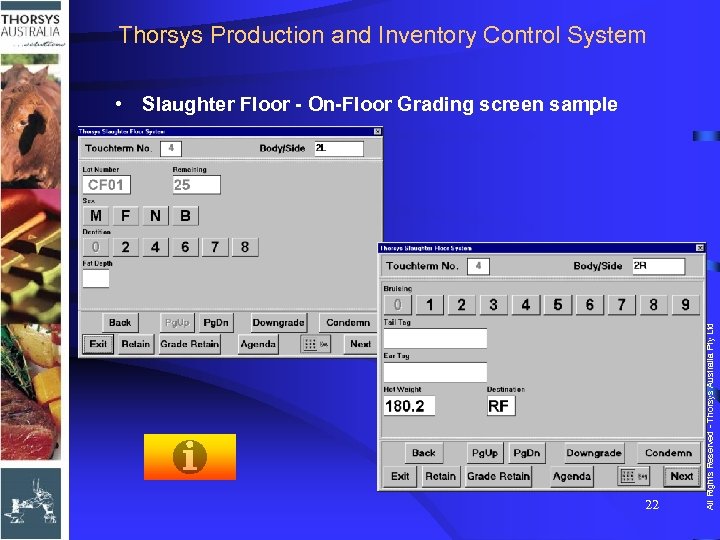 Thorsys Production and Inventory Control System 22 All Rights Reserved - Thorsys Australia Pty