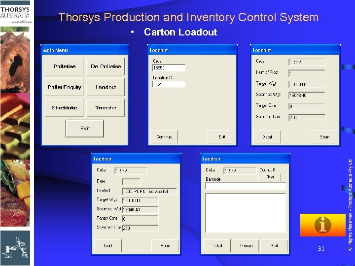 Thorsys Production and Inventory Control System 31 All Rights Reserved - Thorsys Australia Pty
