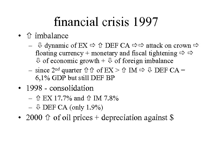 financial crisis 1997 • imbalance – dynamic of EX DEF CA attack on crown