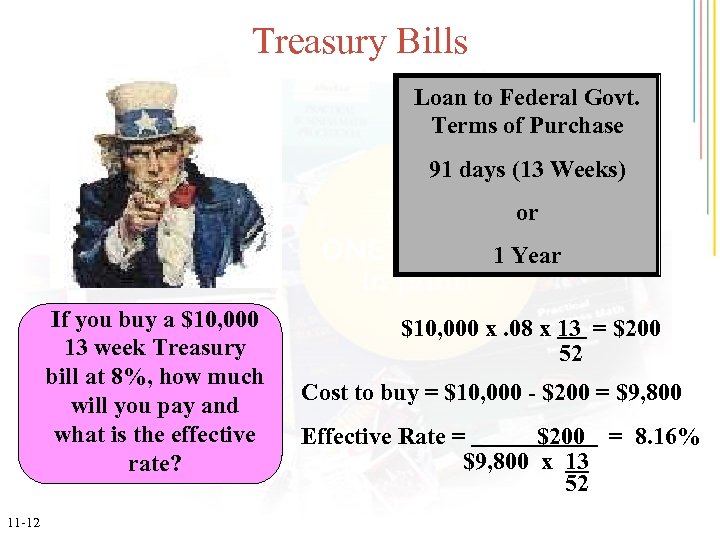 Treasury Bills Loan to Federal Govt. Terms of Purchase 91 days (13 Weeks) or