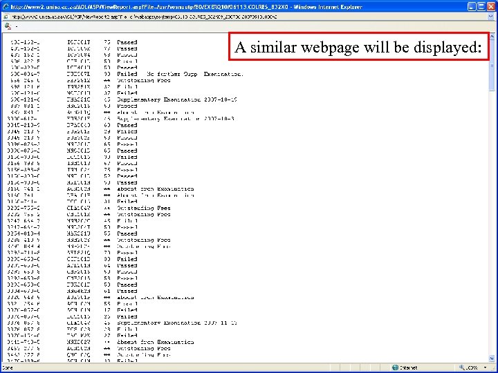 A similar webpage will be displayed: 