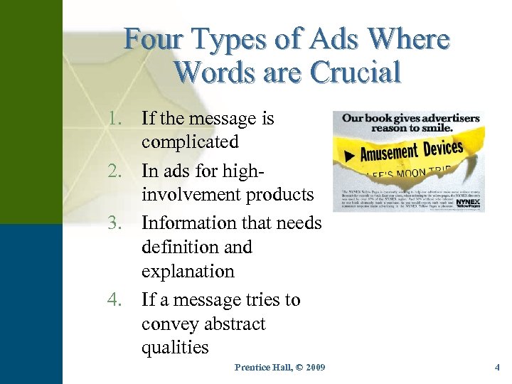 Four Types of Ads Where Words are Crucial 1. If the message is complicated