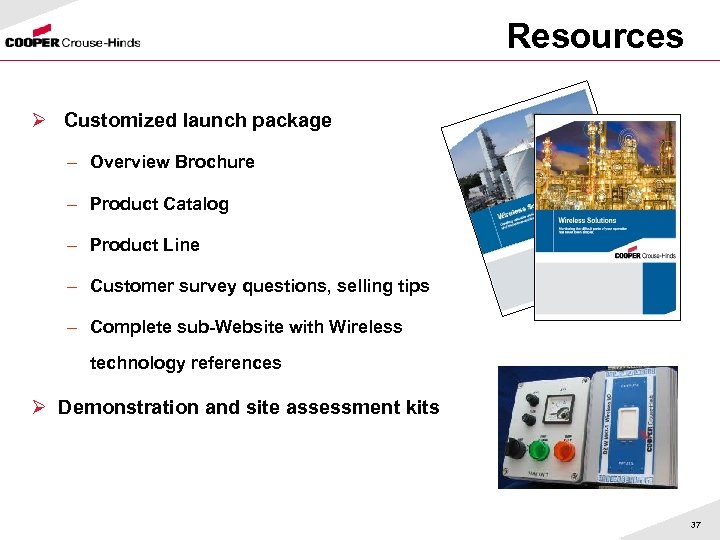  Resources Ø Customized launch package – Overview Brochure – Product Catalog – Product